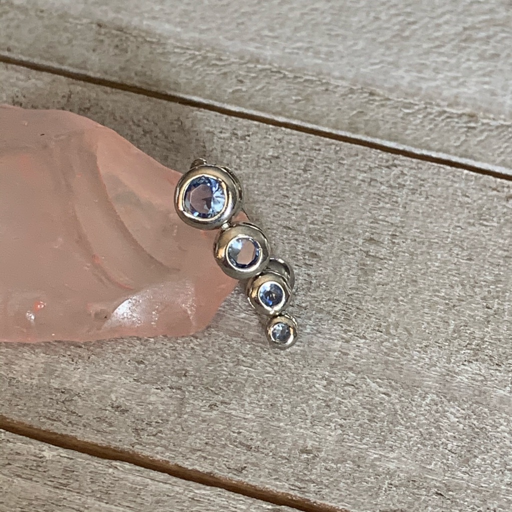 Blue Bubble Gem Reverse Dangle Navel Ring New 16g Belly Button Ring